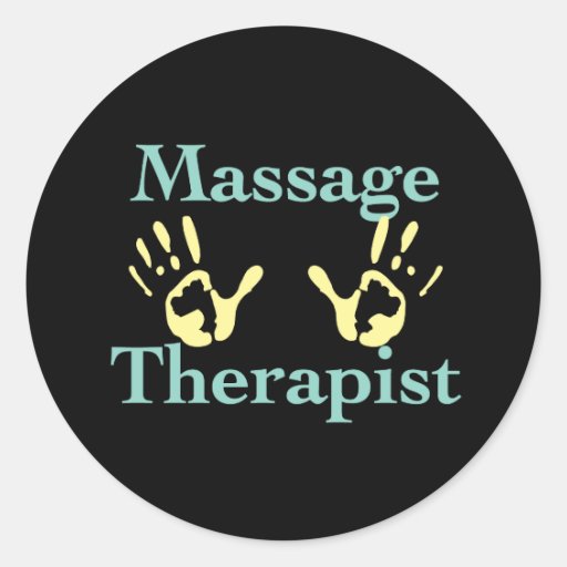 Massage Therapist Yellow Hand Prints Classic Round Sticker Zazzle