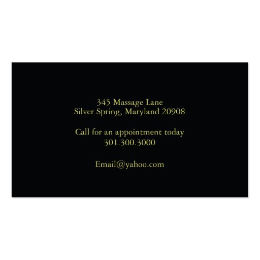 Massage Therapists Business Cards (back side)