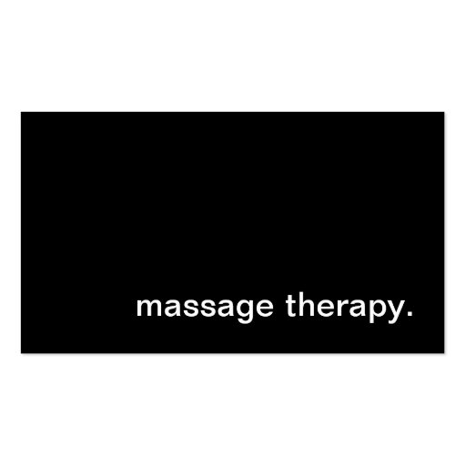 Massage Therapy Business Card (front side)