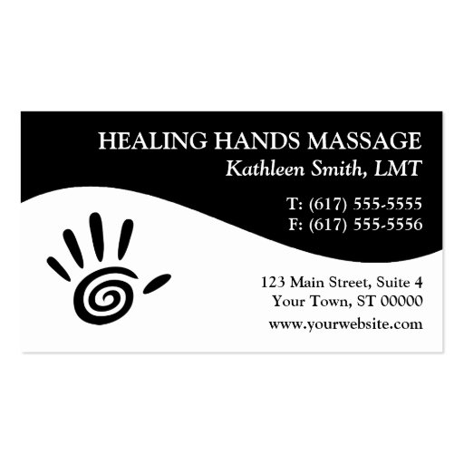 Massage Therapy Business Cards (front side)