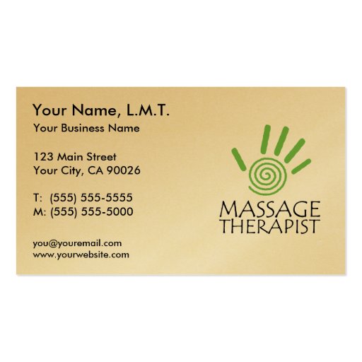 Massage Therapy Business Cards Zazzle