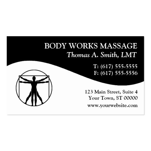 Massage Therapy Business Cards (front side)