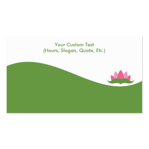 Massage Therapy Lotus Flower Business Cards (back side)