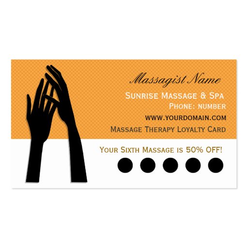 Massage TherapyCustomer Loyalty Card Business Card Zazzle