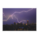 Massive Lightning Strike Over Midtown NYC Skyline Canvas Print