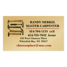 MASTER CARPENTER BUSINESS CARDS