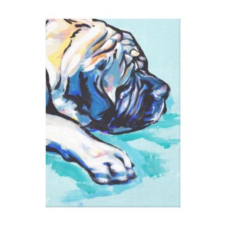 Mastiff Bright Colorful Pop Dog Art Canvas Prints