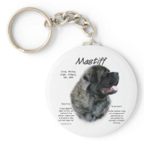 Mastiff (brindle fluff) History Design Keychain