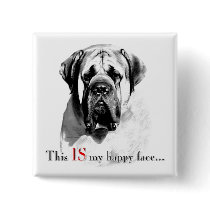 Mastiff Happy Face Button buttons
