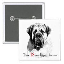 Mastiff Happy Face Button buttons