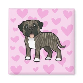 English Mastiff Love English Mastiff Love Hearts Magnet