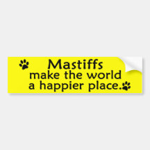 Mastiffs Happy Place Bumper Stickers