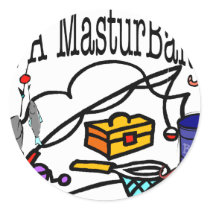 masturbaitor round sticker