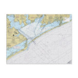 Matagorda Bay Texas Nautical Harbor chart postcard