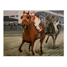 Match Race – Seabiscuit vs. War Admiral Painting Postcard