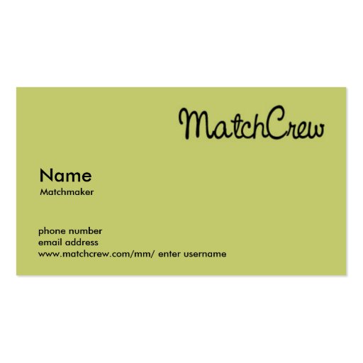 MatchCrew Business Card