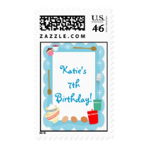 Matching Stamp Kid's Cooking Party Invitation by jbranam Matching Stamp Kid's Cooking Party Invitation
