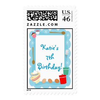 Matching Stamp Kid's Cooking Party Invitation stamp