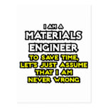 Materials Engineer .. Never Wrong Postcard