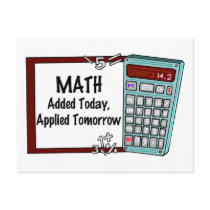Math : Added Today, Applied Tomorrow postcards