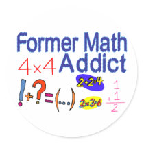 Math Addict Round Sticker