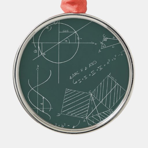 math blackboard round metal christmas ornament zazzle math blackboard round metal christmas ornament zazzle