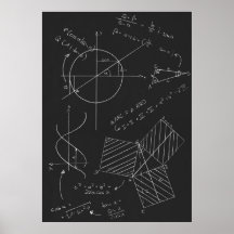 Math blackboard print