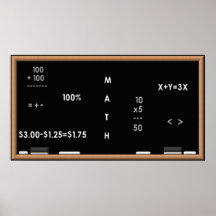 Math blackboard print