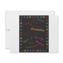 Math Design Black Personalized Invites