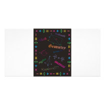 Math Design Black Personalized Photo Card