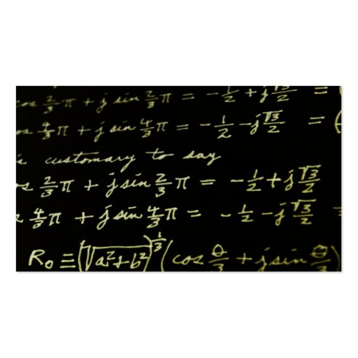 Math equations blackboard maths tutor / teacher business cards (back side)