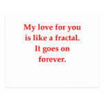 math geek love pick up line postcard