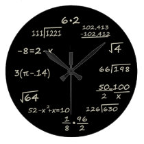 Math Geek Round Clocks at Zazzle