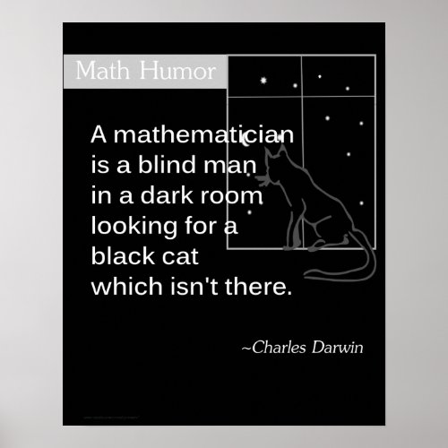 Math Humor by Charles Darwin print