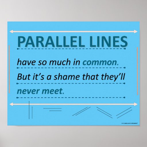 Math Humor Quote Parallel Lines Poster Zazzle