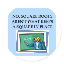 math joke round sticker