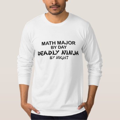 Math Major Deadly Ninja by Night T-shirts