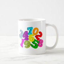 math numbers in color mug