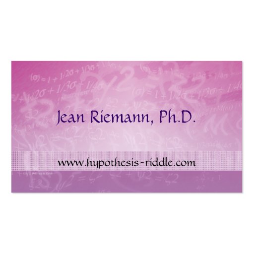 Math Prof Equations Business Card (front side)
