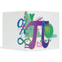 math, mathematics, pi day, school, education, science, teacher, student, college, high school, symbols, equations, formula, algebra, physics, calculating, protractor, angles, geometry, dooni designs, academics, research, Binder with custom graphic design