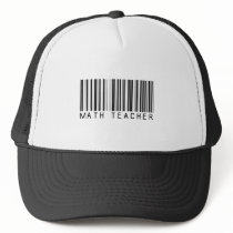 Math Teacher Bar Code hats