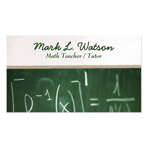 Math Teacher Business Card