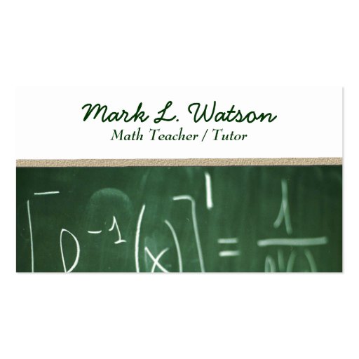 Math Teacher Business Card (front side)