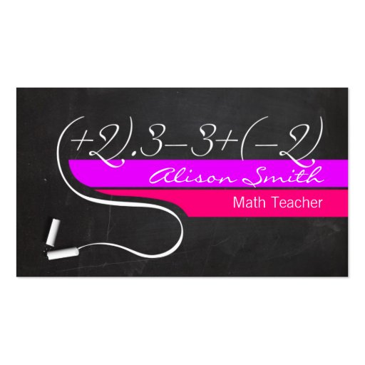 Math Teacher Business Card Math Teacher Business Card