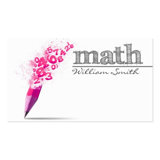 Math Teacher Business card (front side)