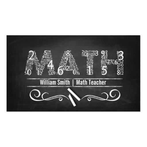 Math Teacher Business Card Template