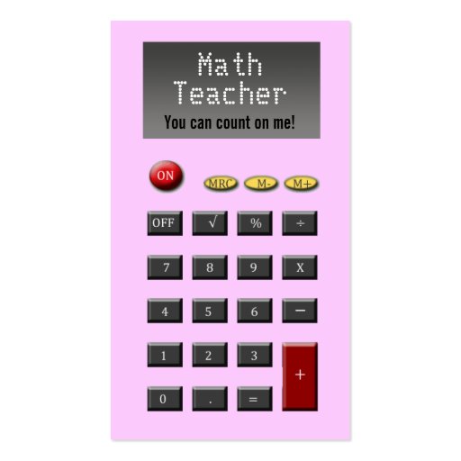 Math Teacher Business Cards