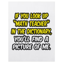 Math Teacher In Dictionary...My Picture Full Color Flyer