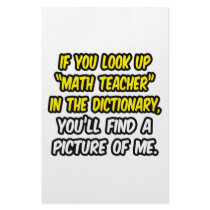 Math Teacher In Dictionary...My Picture Personalized Stationery