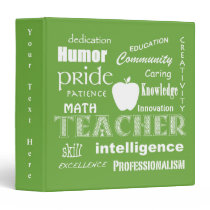 Math Teacher Pride-Attributes/Lime Green Binders